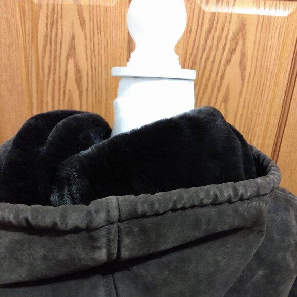 Jones New York Sport Women's Size L Faux Fur Lined Sude Brown Winter Jacket - Picture 10 of 13